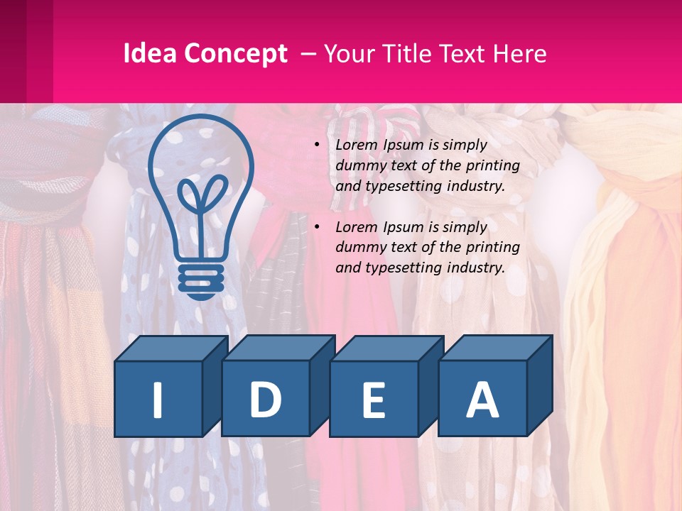 A Bunch Of Scarves Are Lined Up In A Row PowerPoint Template