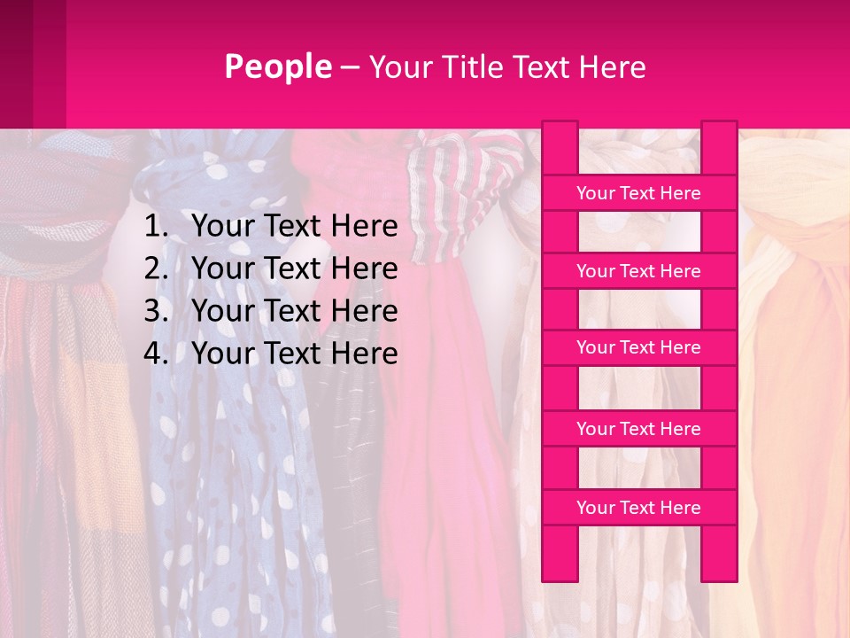 A Bunch Of Scarves Are Lined Up In A Row PowerPoint Template