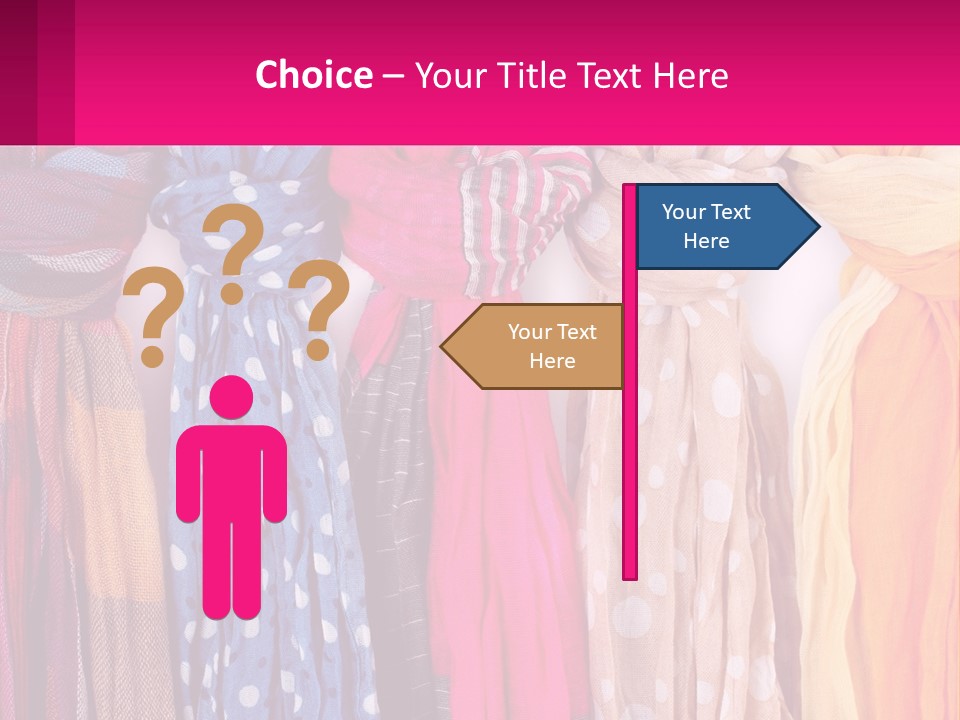 A Bunch Of Scarves Are Lined Up In A Row PowerPoint Template