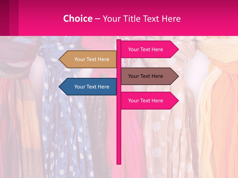 A Bunch Of Scarves Are Lined Up In A Row PowerPoint Template