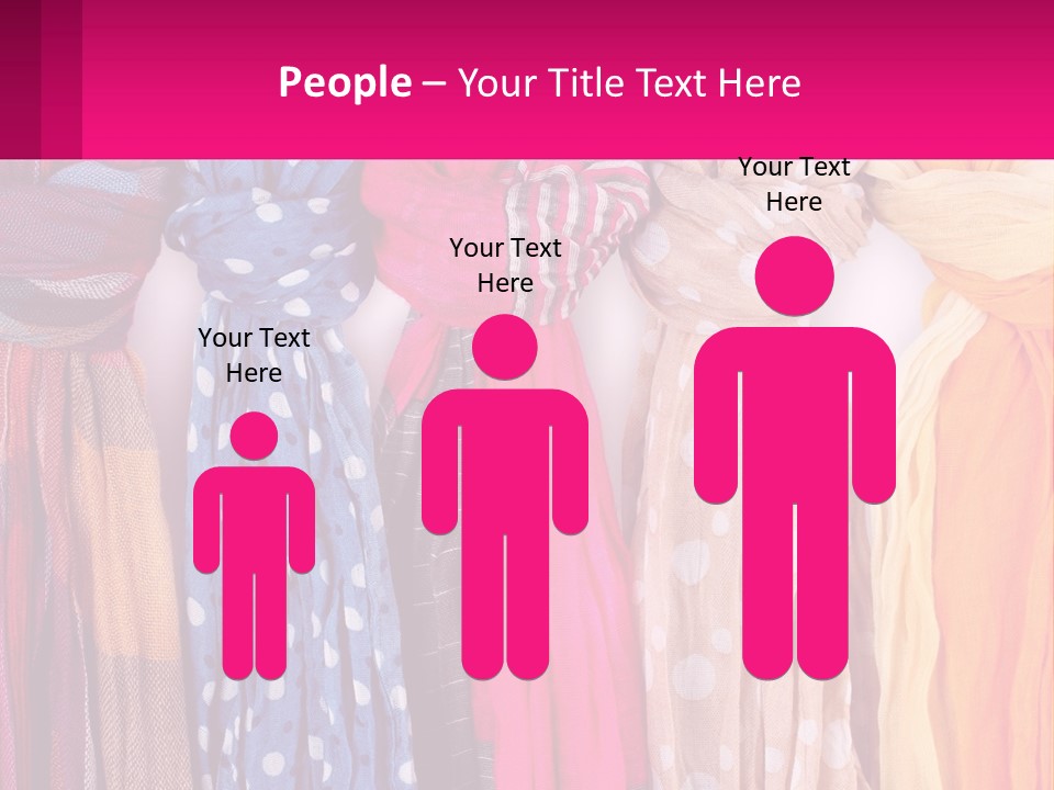 A Bunch Of Scarves Are Lined Up In A Row PowerPoint Template