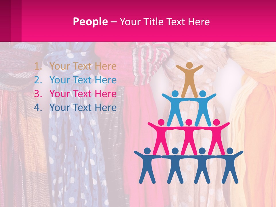 A Bunch Of Scarves Are Lined Up In A Row PowerPoint Template