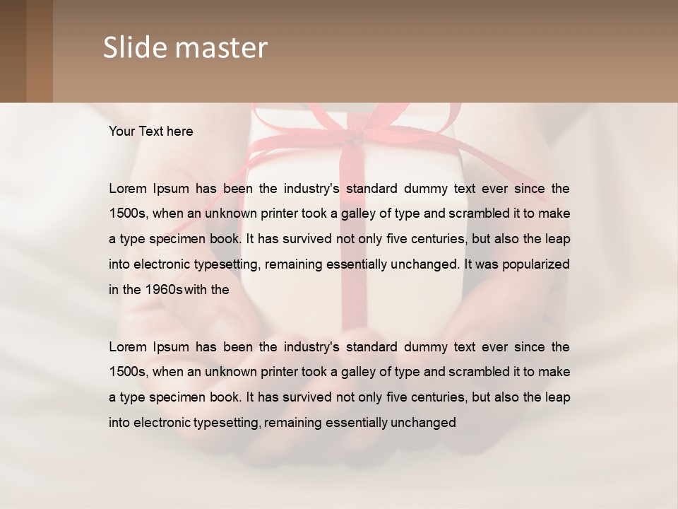 A Person Holding A Present In Their Hands PowerPoint Template