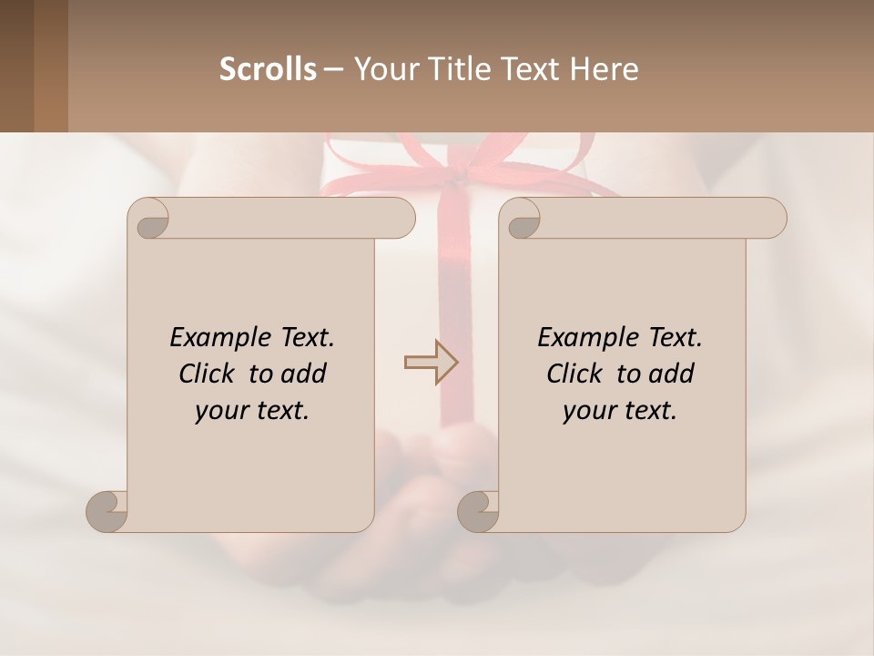 A Person Holding A Present In Their Hands PowerPoint Template