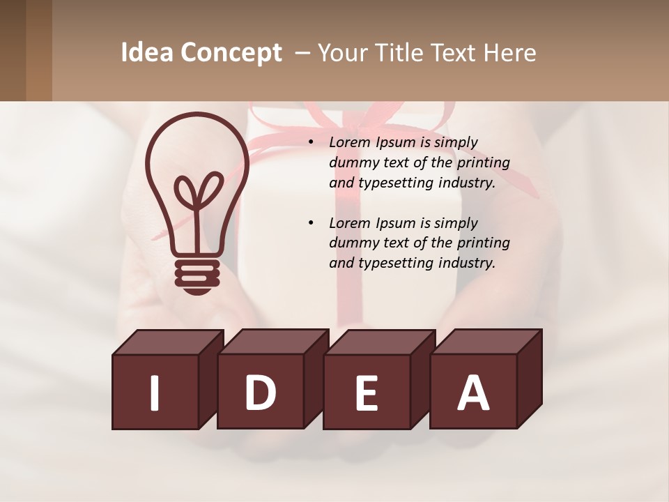 A Person Holding A Present In Their Hands PowerPoint Template