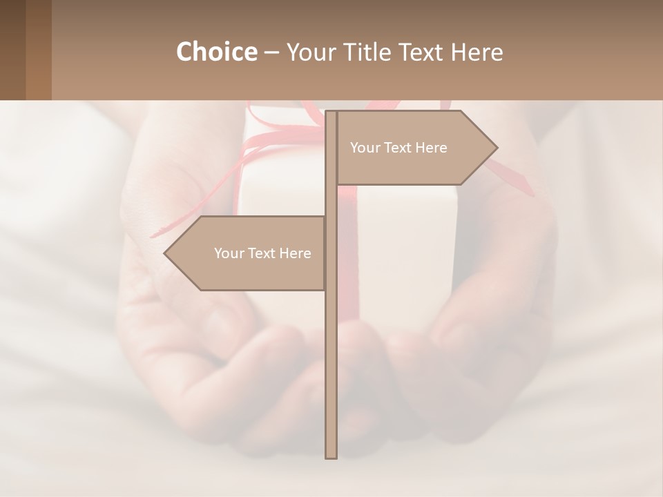 A Person Holding A Present In Their Hands PowerPoint Template