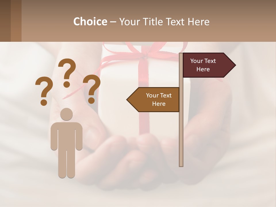 A Person Holding A Present In Their Hands PowerPoint Template