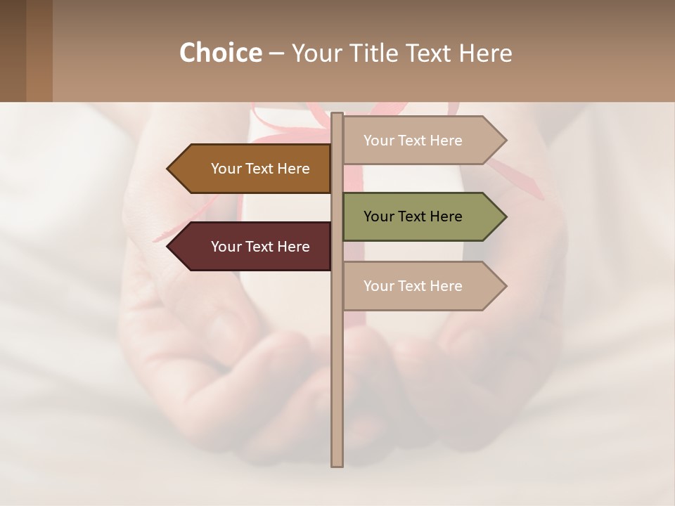 A Person Holding A Present In Their Hands PowerPoint Template