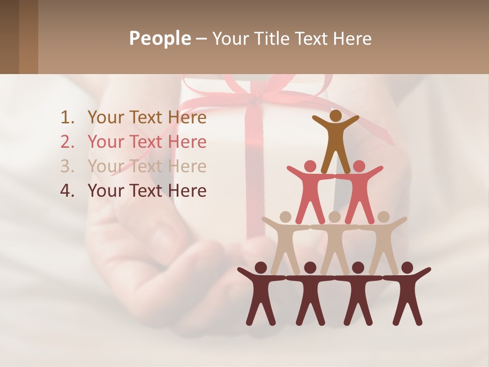 A Person Holding A Present In Their Hands PowerPoint Template