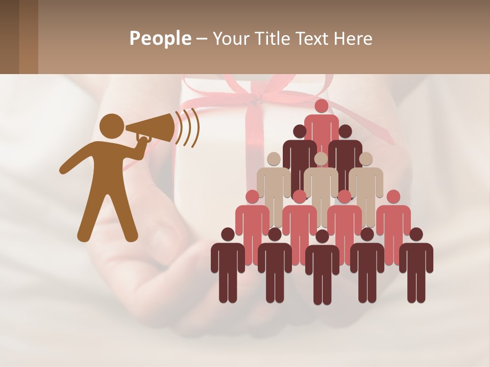 A Person Holding A Present In Their Hands PowerPoint Template