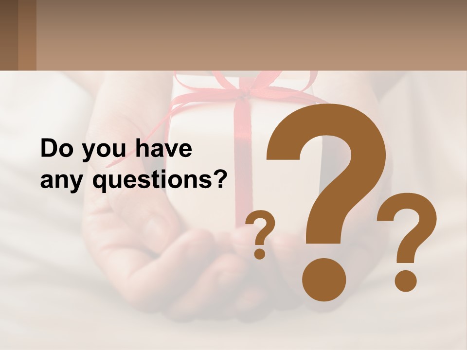 A Person Holding A Present In Their Hands PowerPoint Template
