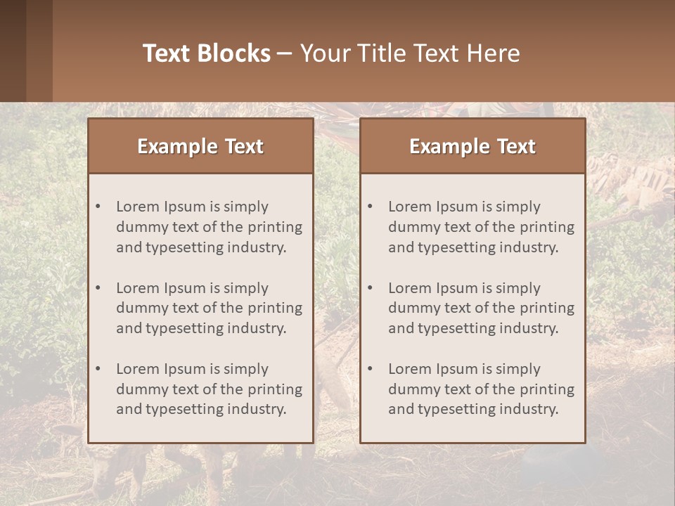 A Woman With A Child And A Sheep In A Field PowerPoint Template