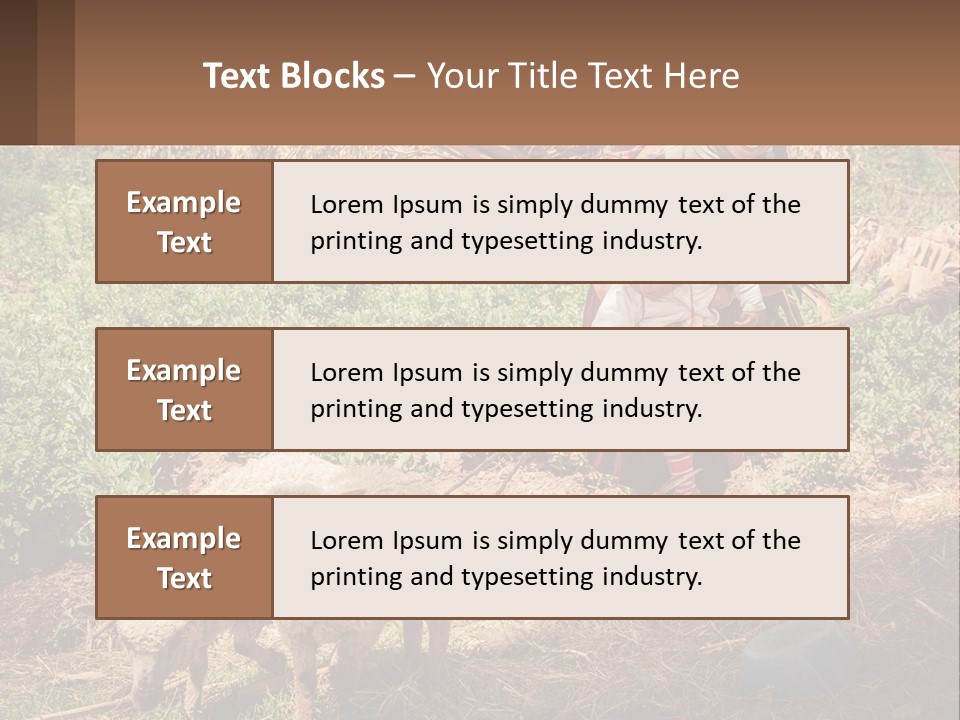 A Woman With A Child And A Sheep In A Field PowerPoint Template
