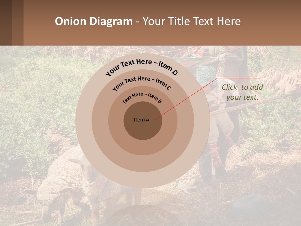 A Woman With A Child And A Sheep In A Field PowerPoint Template