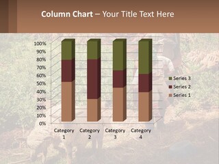 A Woman With A Child And A Sheep In A Field PowerPoint Template