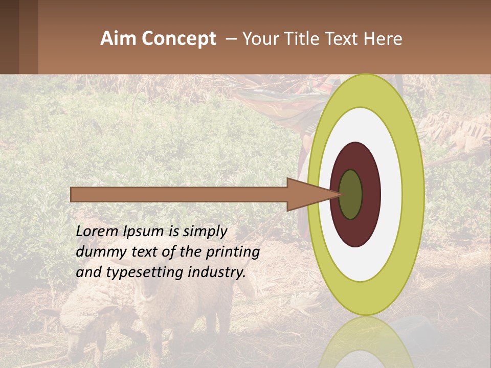 A Woman With A Child And A Sheep In A Field PowerPoint Template