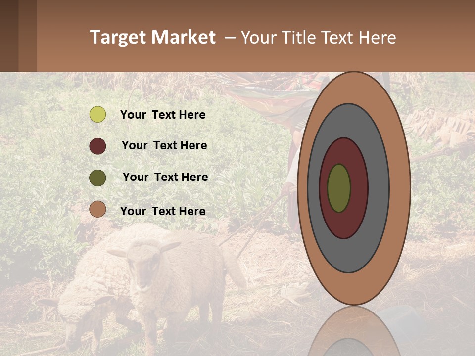 A Woman With A Child And A Sheep In A Field PowerPoint Template