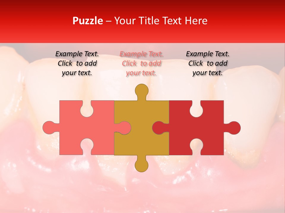 A Close Up Of A Tooth With A Red Background PowerPoint Template