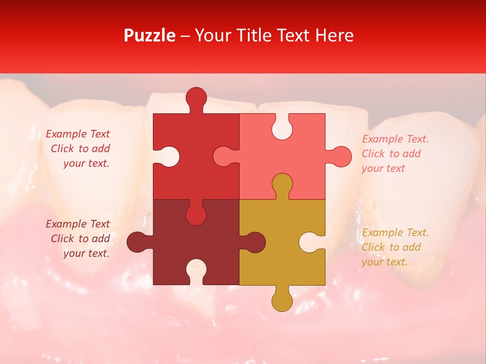 A Close Up Of A Tooth With A Red Background PowerPoint Template