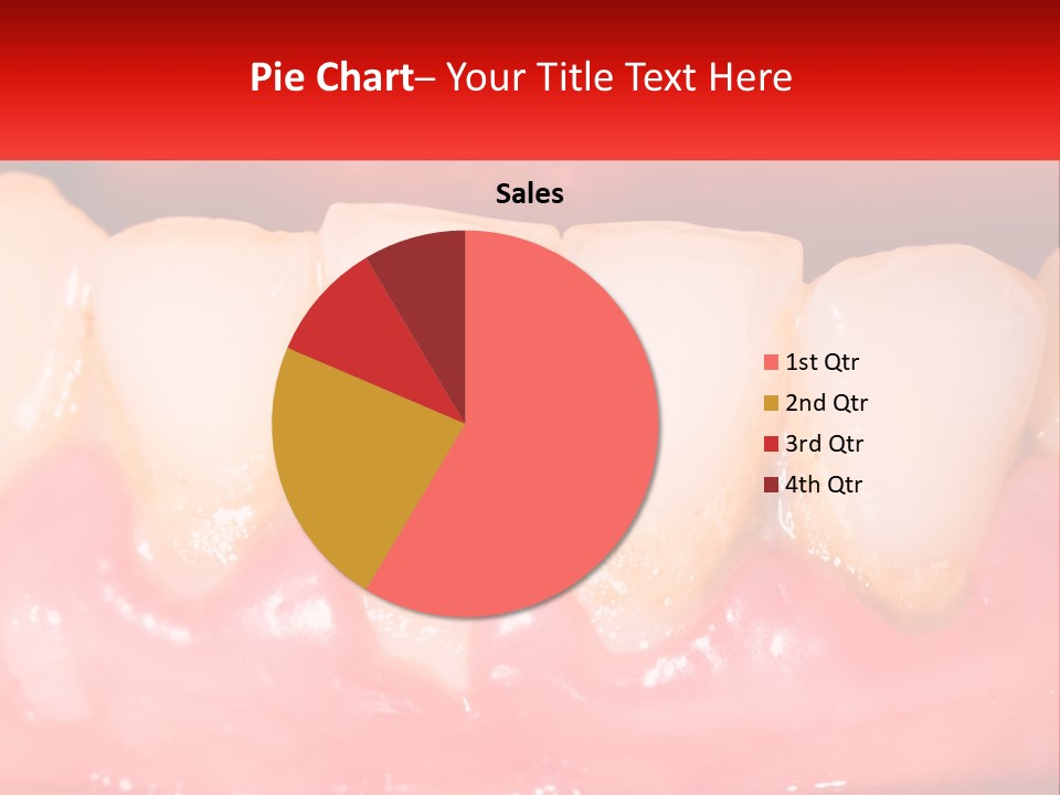 A Close Up Of A Tooth With A Red Background PowerPoint Template