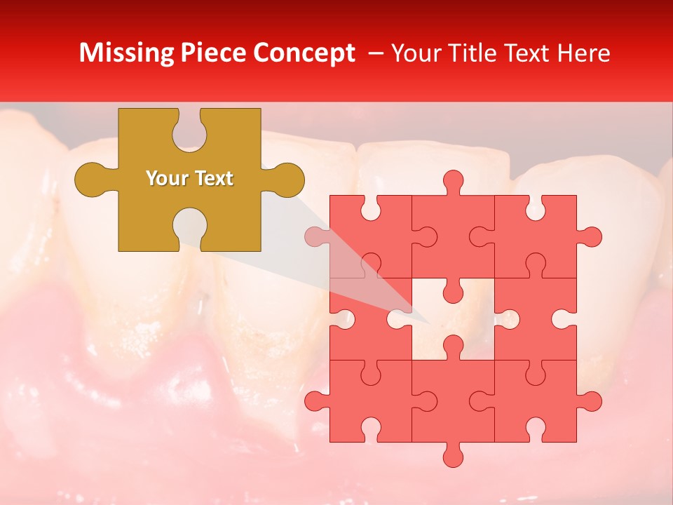 A Close Up Of A Tooth With A Red Background PowerPoint Template