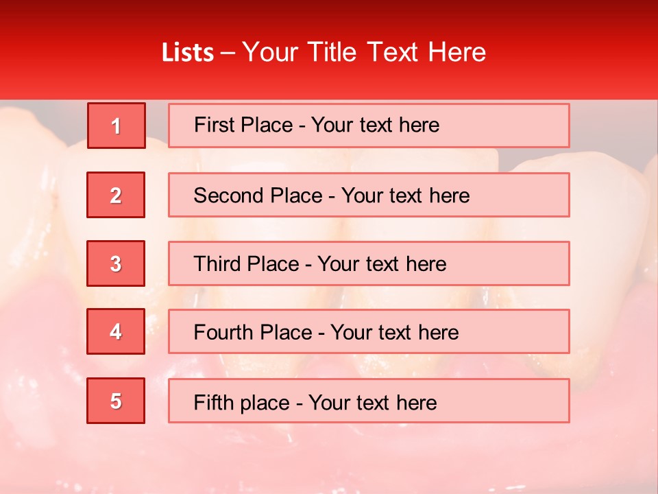 A Close Up Of A Tooth With A Red Background PowerPoint Template