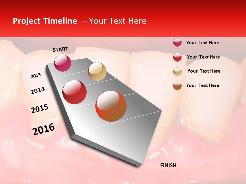 A Close Up Of A Tooth With A Red Background PowerPoint Template