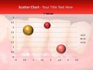 A Close Up Of A Tooth With A Red Background PowerPoint Template