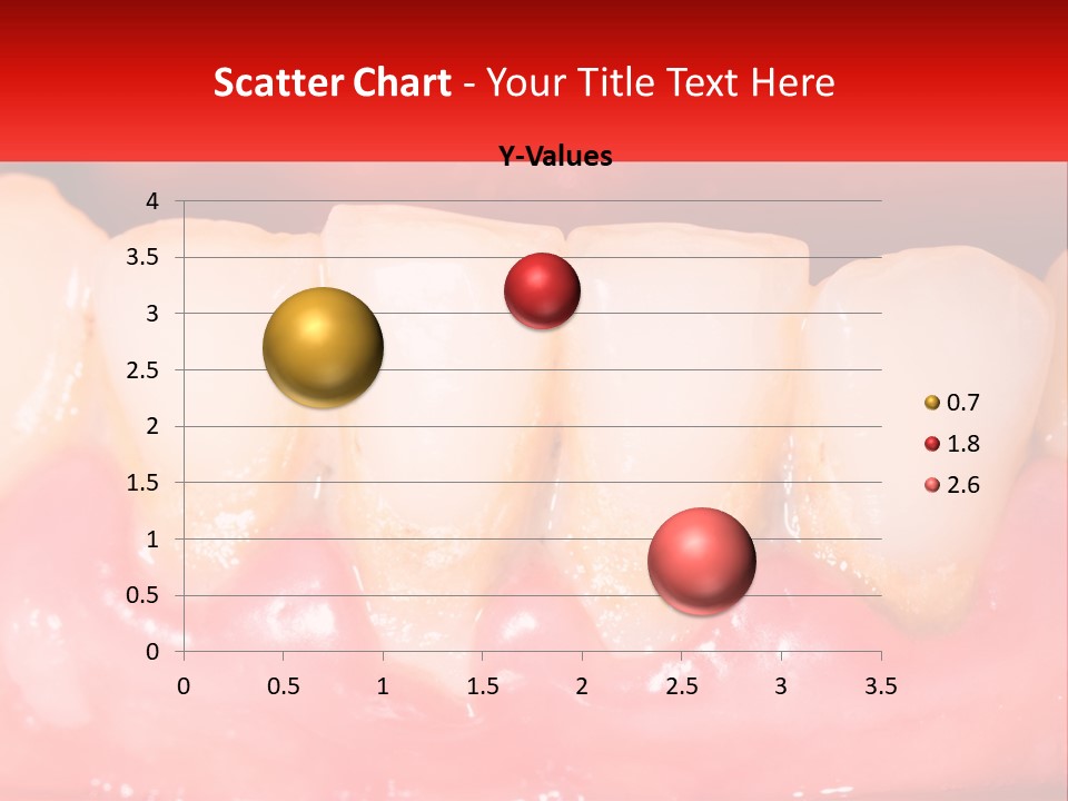 A Close Up Of A Tooth With A Red Background PowerPoint Template