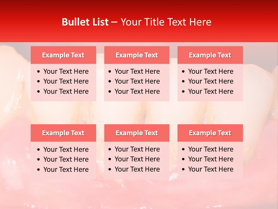 A Close Up Of A Tooth With A Red Background PowerPoint Template