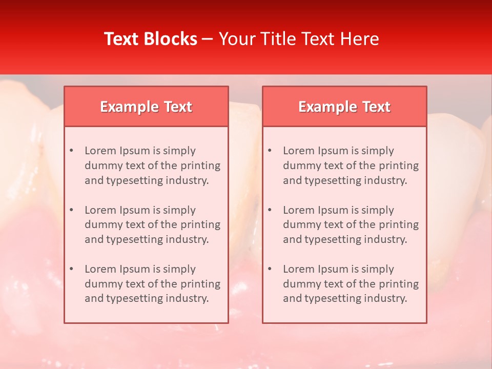 A Close Up Of A Tooth With A Red Background PowerPoint Template