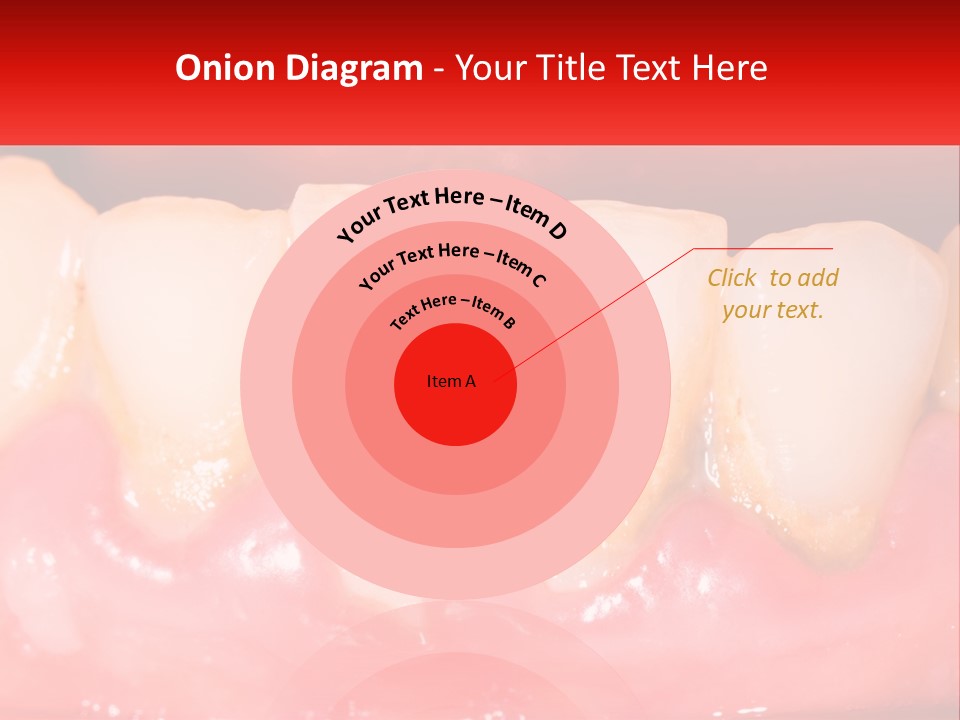 A Close Up Of A Tooth With A Red Background PowerPoint Template
