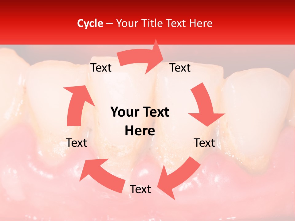 A Close Up Of A Tooth With A Red Background PowerPoint Template