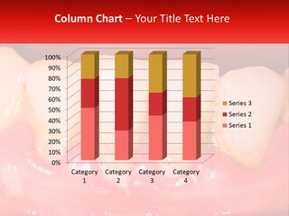 A Close Up Of A Tooth With A Red Background PowerPoint Template