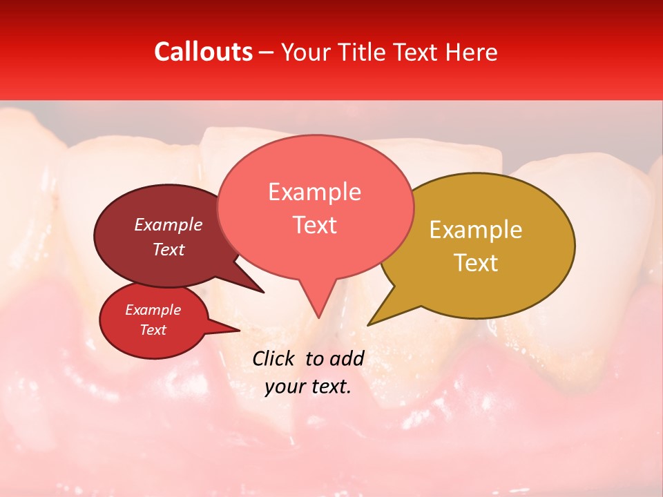 A Close Up Of A Tooth With A Red Background PowerPoint Template