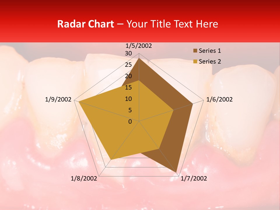 A Close Up Of A Tooth With A Red Background PowerPoint Template