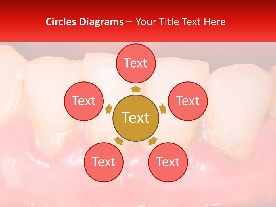 A Close Up Of A Tooth With A Red Background PowerPoint Template