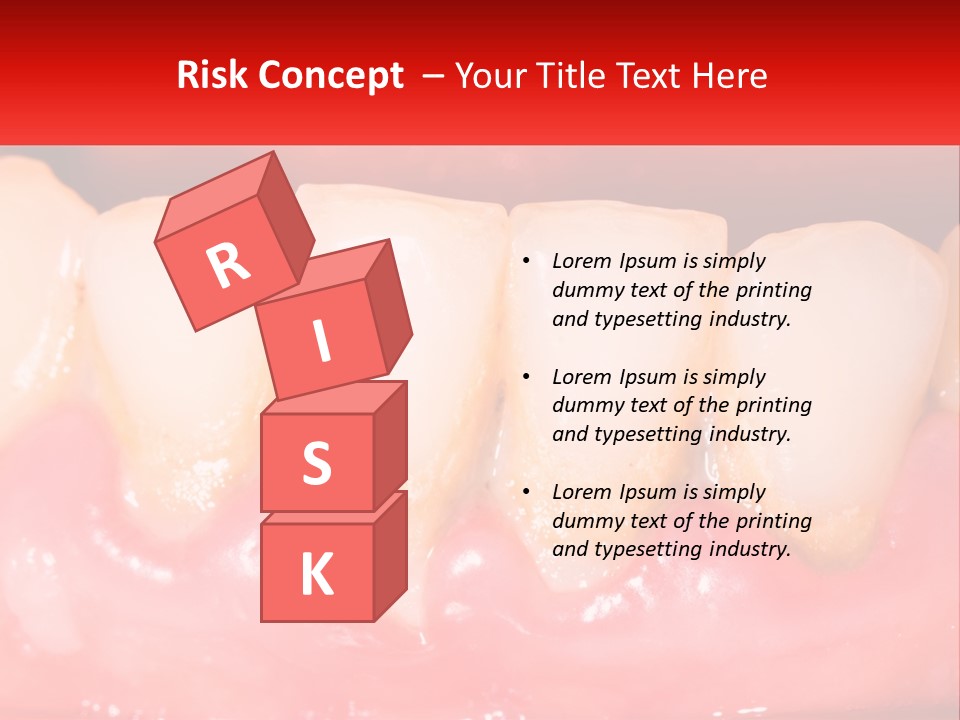 A Close Up Of A Tooth With A Red Background PowerPoint Template
