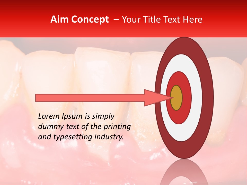 A Close Up Of A Tooth With A Red Background PowerPoint Template