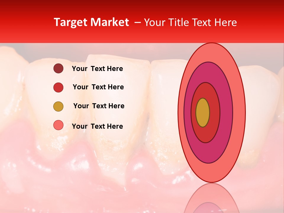 A Close Up Of A Tooth With A Red Background PowerPoint Template