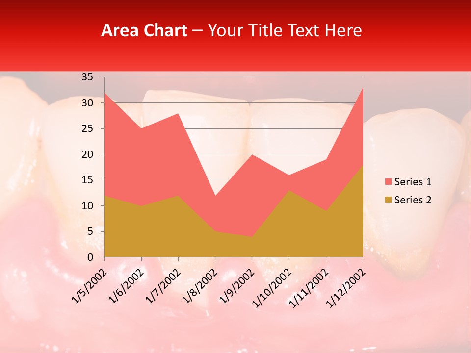 A Close Up Of A Tooth With A Red Background PowerPoint Template