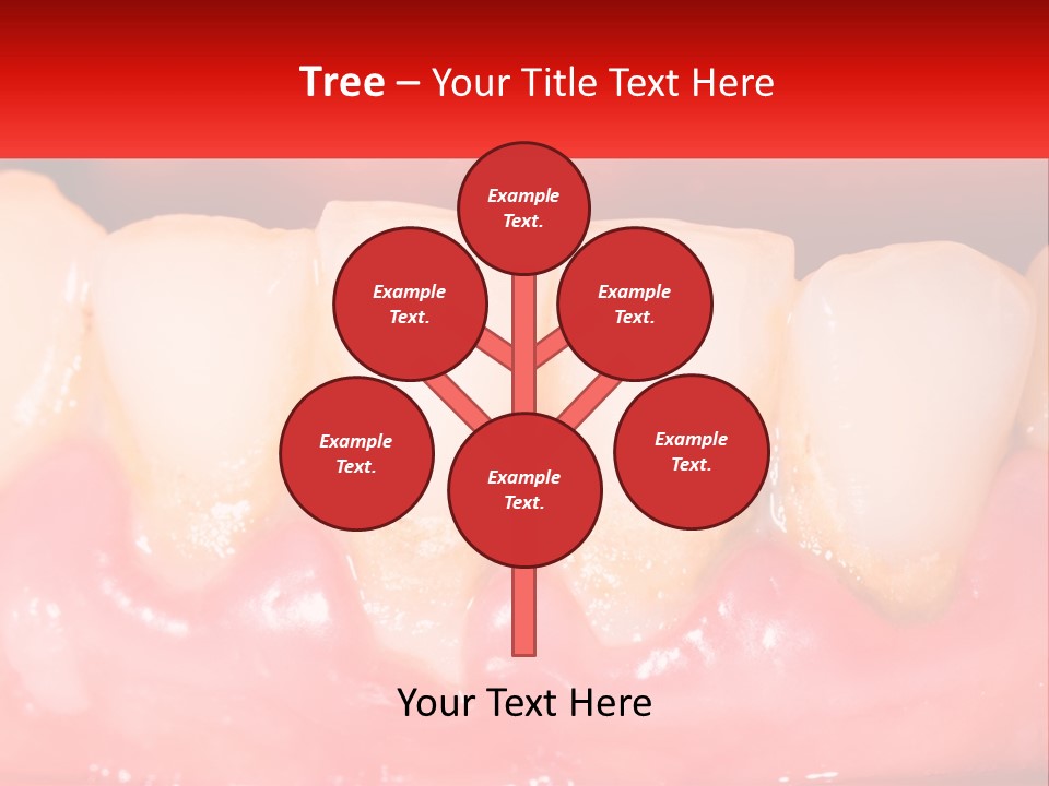 A Close Up Of A Tooth With A Red Background PowerPoint Template