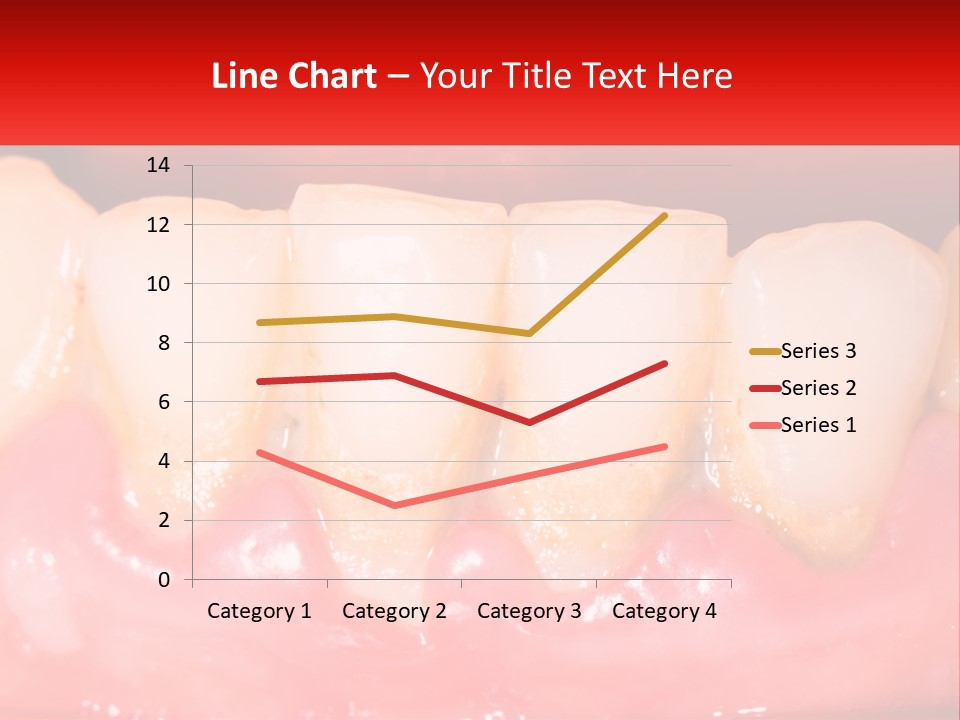 A Close Up Of A Tooth With A Red Background PowerPoint Template