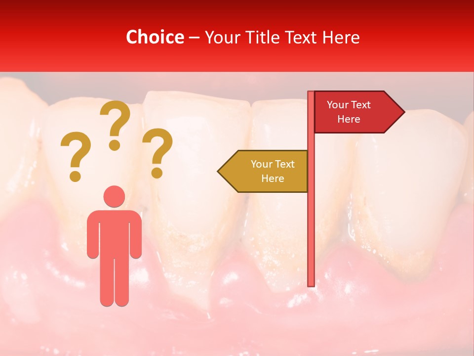 A Close Up Of A Tooth With A Red Background PowerPoint Template