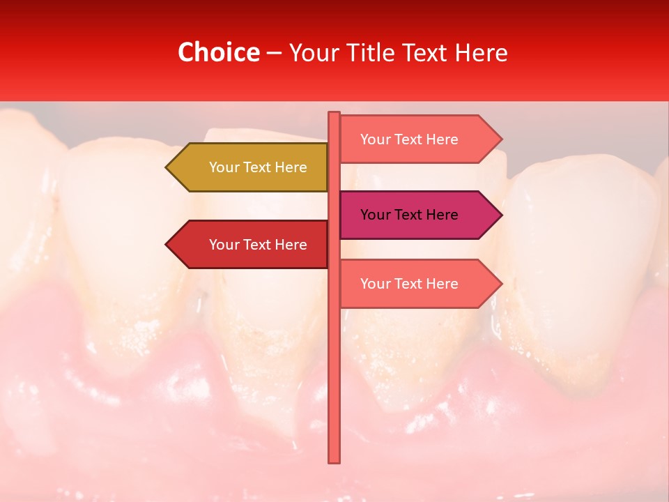 A Close Up Of A Tooth With A Red Background PowerPoint Template