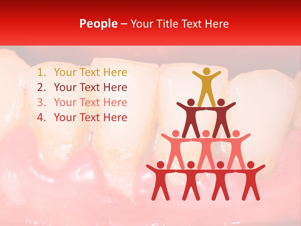 A Close Up Of A Tooth With A Red Background PowerPoint Template