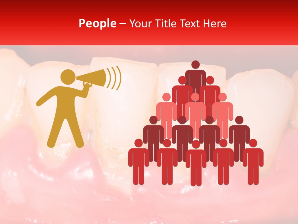 A Close Up Of A Tooth With A Red Background PowerPoint Template