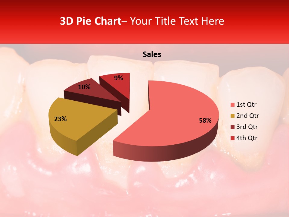 A Close Up Of A Tooth With A Red Background PowerPoint Template