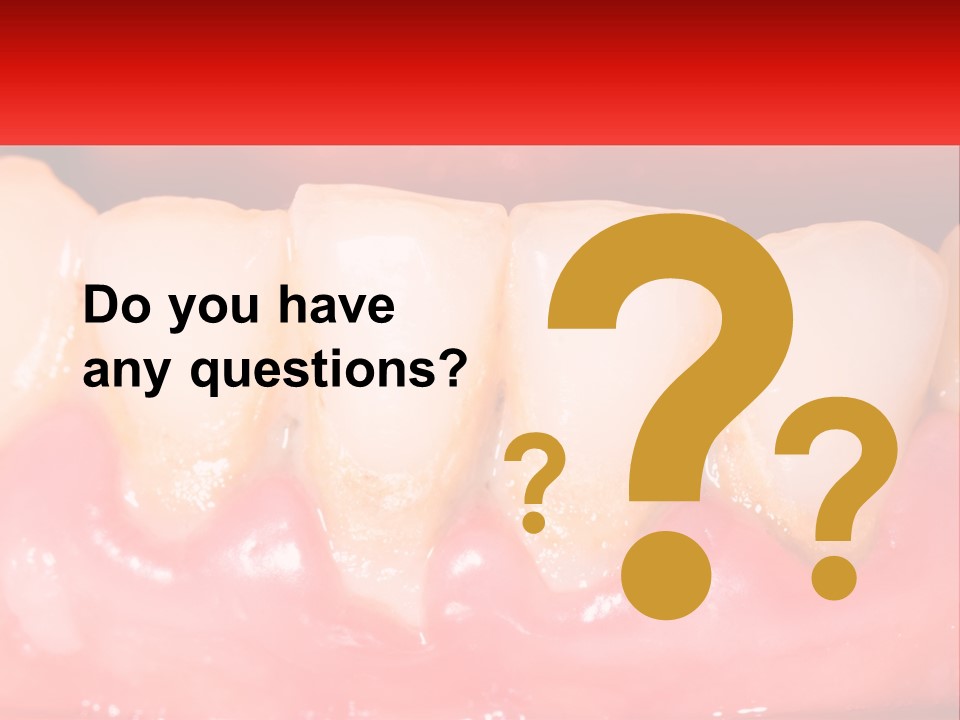A Close Up Of A Tooth With A Red Background PowerPoint Template