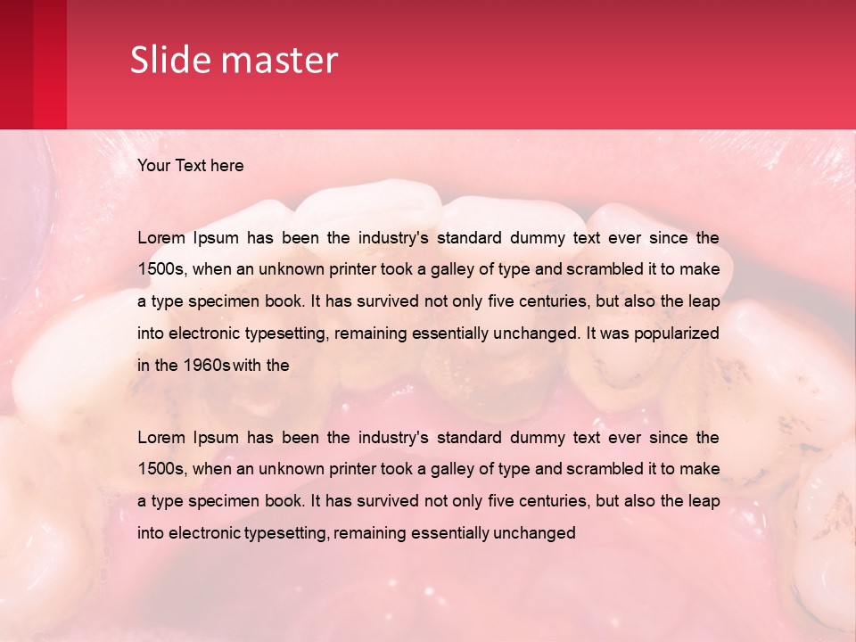 A Close Up Of A Tooth With Molds On It PowerPoint Template
